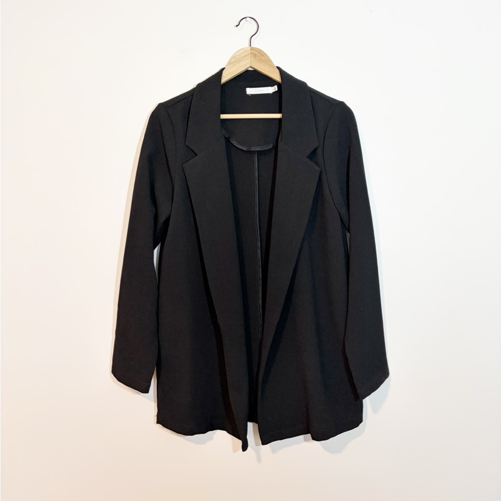 Lush Women's Black Open Front Blazer Jacket size XS
